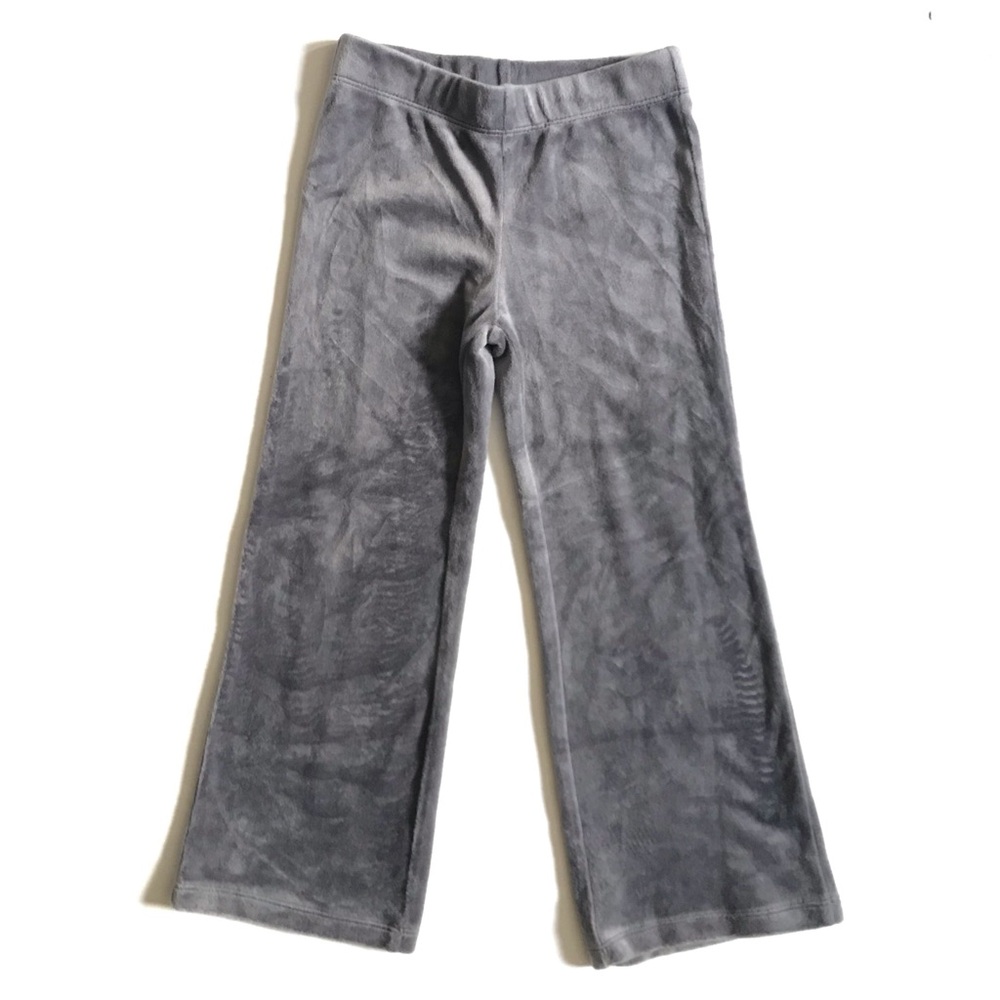 Kids Gray Velour Pajama Pants - Cozy Sleepwear
